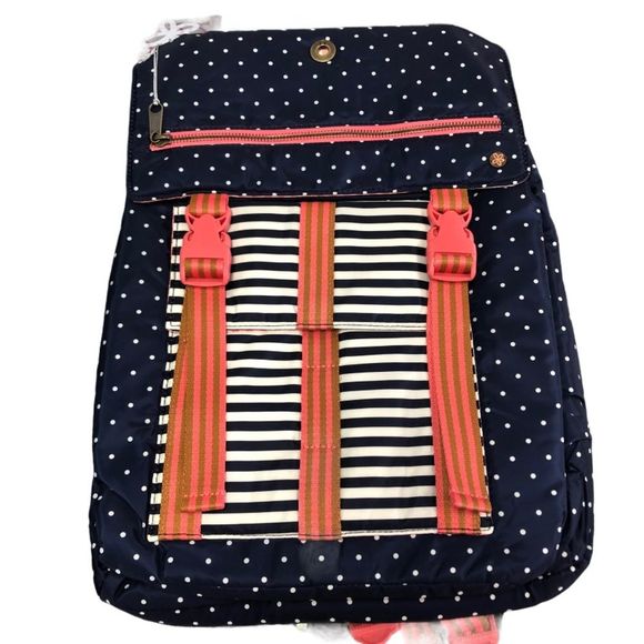 NEW‎ MATILDA JANE NAVY POLKA DOT BACKPACK - Picture 1 of 3
